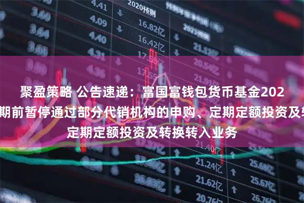 聚盈策略 公告速递：富国富钱包货币基金2025年端午节假期前暂停通过部分代销机构的申购、定期定额投资及转换转入业务